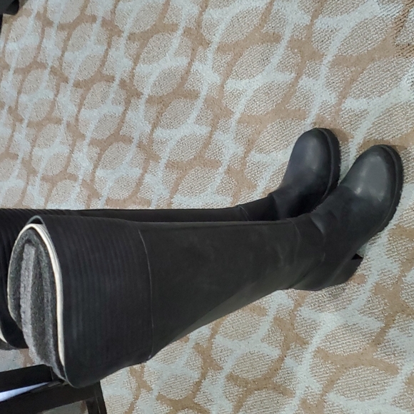 New black over the knee soft leather winter boots Ninewest 8.5 medium - Picture 2 of 11